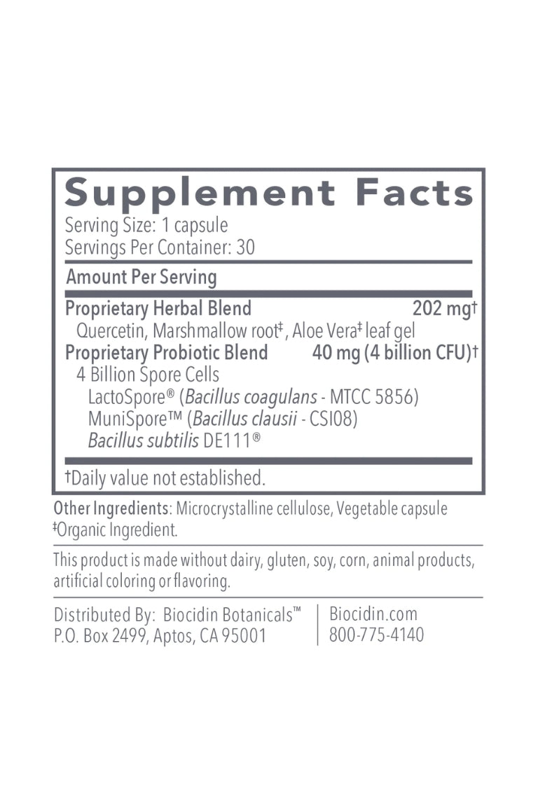 Biocidin Botanicals Proflora4R - Spore-Based Probiotic & Herbal Formula - Be So Well