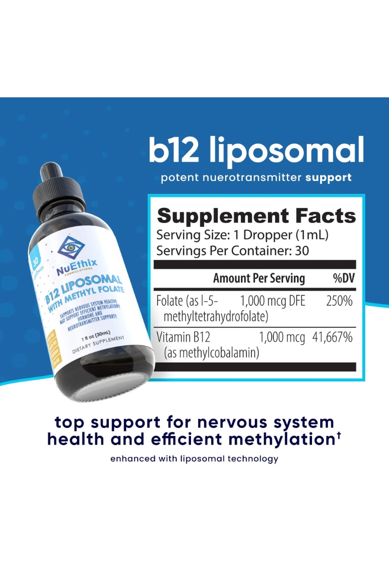 NuEthix - B12 Liposomal with Methyl Folate - Be So Well