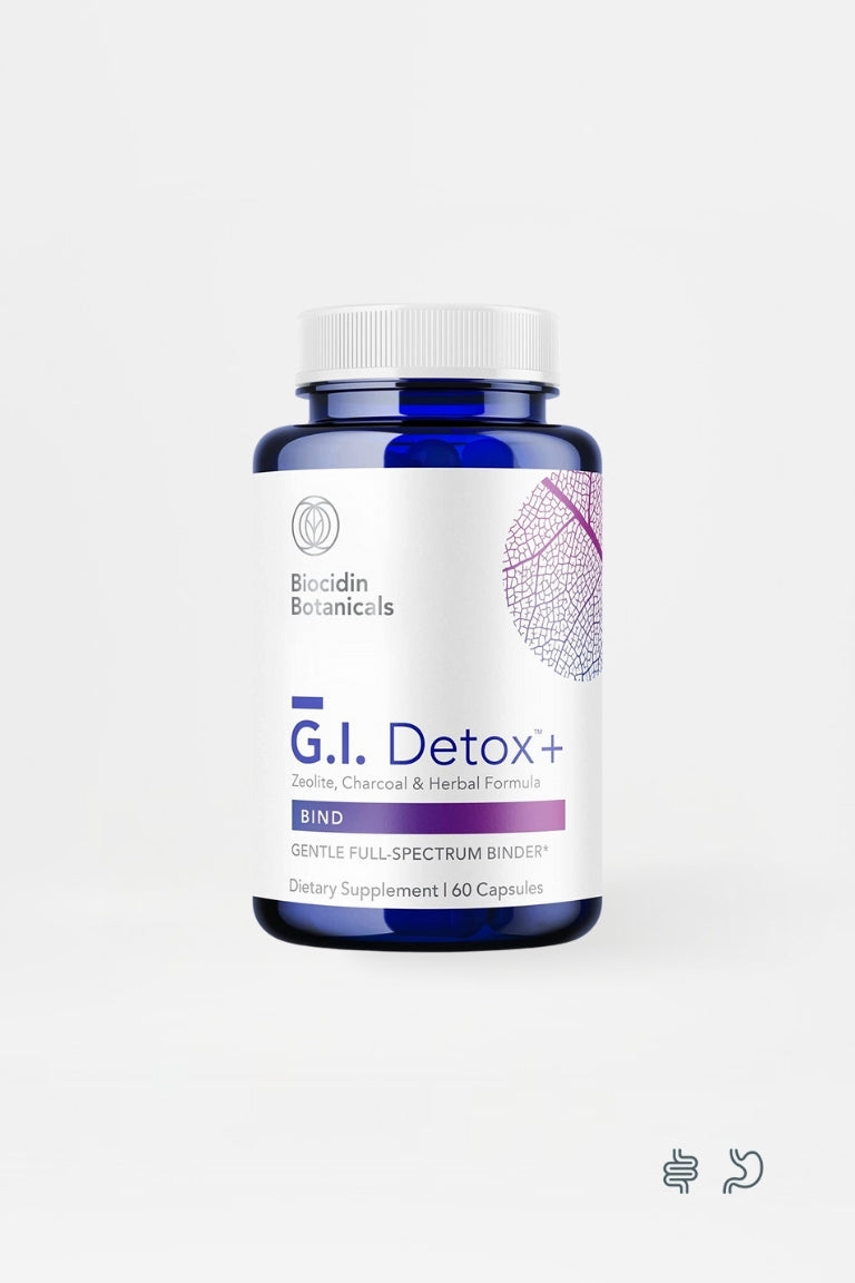 Biocidin Botanicals GI Detox+ - Zeolite, Charcoal, & Herbal Formula Capsules - Be So Well