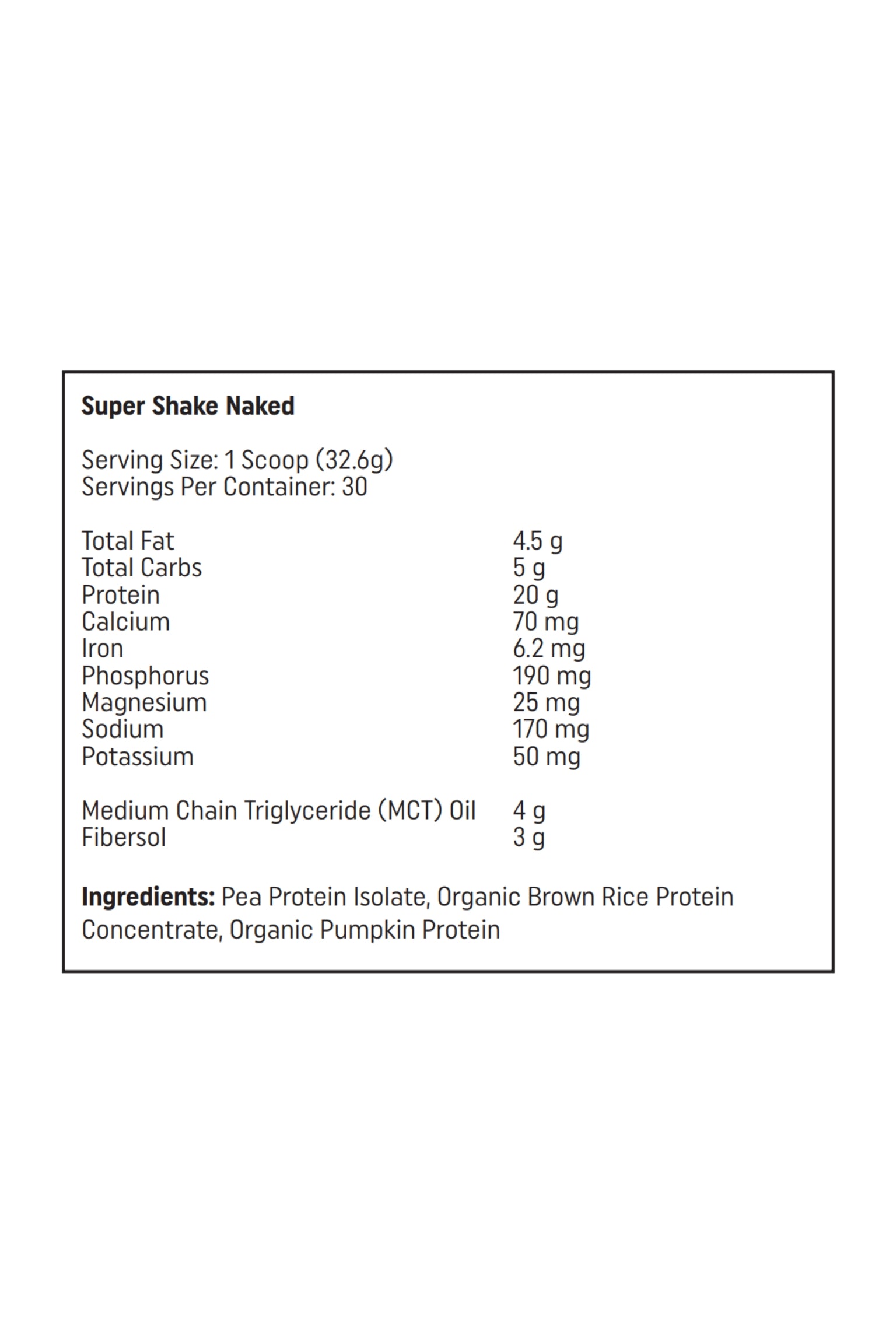 Nutritional Frontiers - Super Shake Naked (30 Servings)